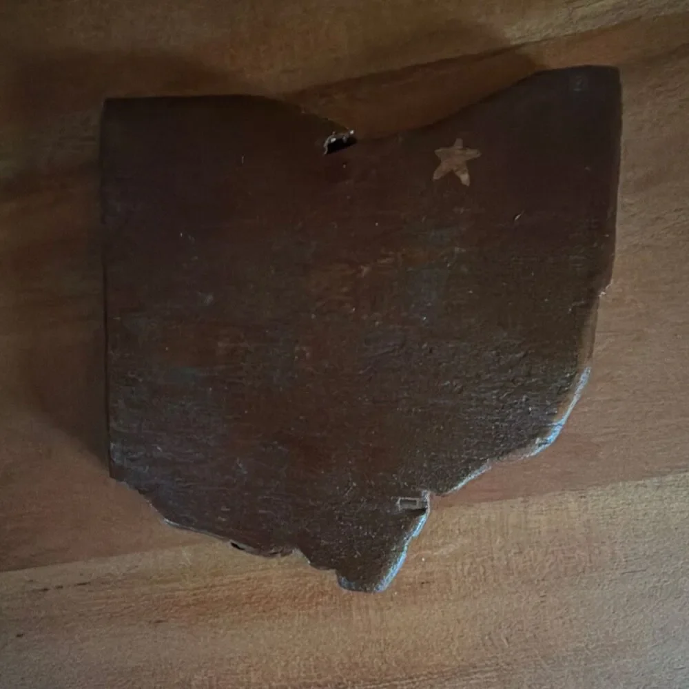 Rustic Ohio State-Shaped Wood Coaster Set of 3 with Cleveland Star Detail